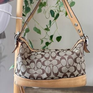 Coach Y2K Signature Logo Monogram Coated Canvas Leather Tan